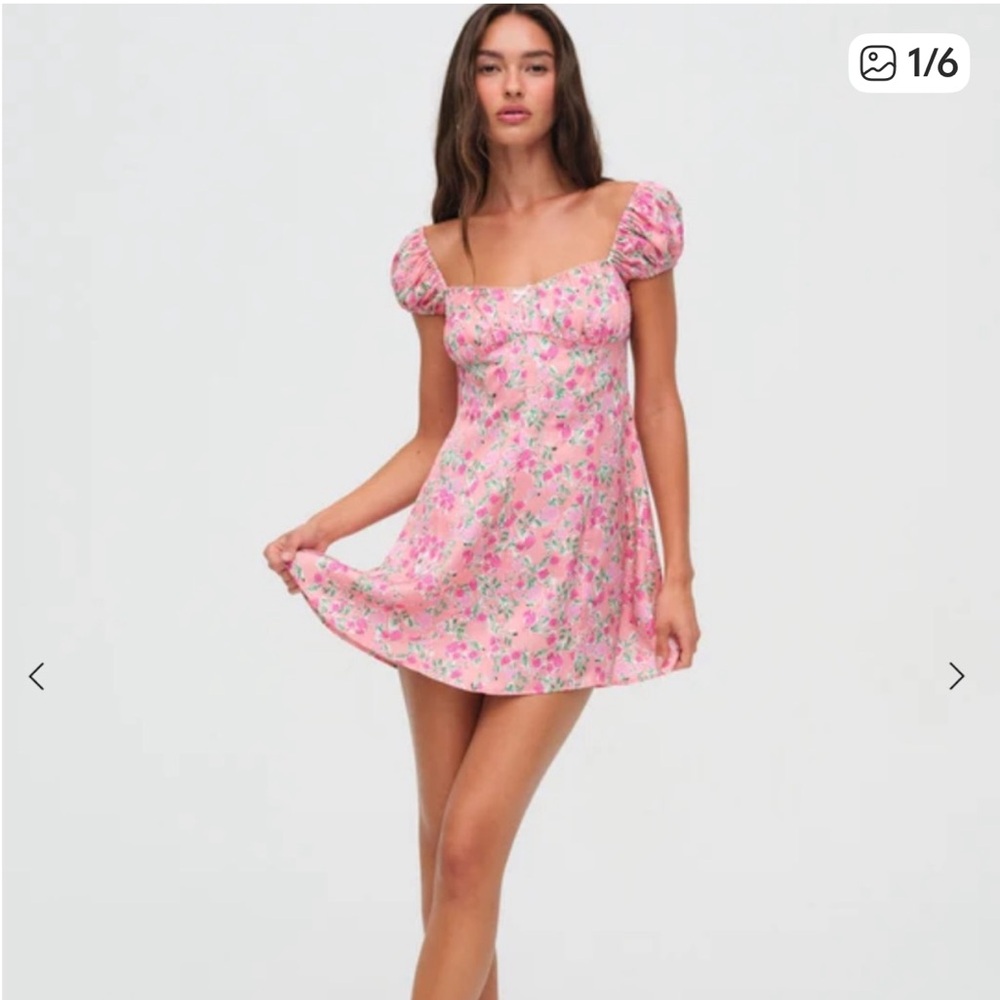 For Love And Lemons Pink Floral Mini Dress